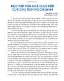 Học tập văn hóa giao tiếp của chủ tịch Hồ Chí Minh