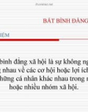 KHÁI NIỆM BẤT BÌNH ĐẲNG XÃ HÔI