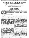 Một số lỗi trong sử dụng thì quá khứ hoàn thành động từ tiếng Pháp của sinh viên ngành tiếng Anh