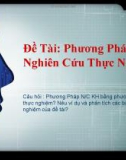 Bài giảng Phương pháp nghiên cứu thực nghiệm khoa học