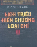 Hiến chương loại chí Lịch triều (Tập 2): Phần 1