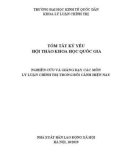 Nghiên cứu và giảng dạy các môn lý luận chính trị trong bối cảnh hiện nay - Tóm tắt kỷ yếu hội thảo khoa học quốc gia