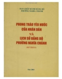 Ebook Phong trào yêu nước của nhân dân và lịch sử Đảng bộ phường Nghĩa Chánh (sơ thảo): Phần 1