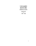 Toàn tập Văn kiện Đảng bộ tỉnh Hà Giang (1945-1960) - Tập 1