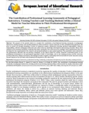 The contribution of professional learning community of pedagogical instructors, training teachers and teaching students within a clinical model for teacher education to their professional development