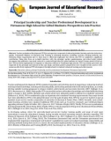 Principal leadership and teacher professional development in a Vietnamese high school for gifted students: Perspectives into practice