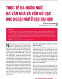 Thực tế đa ngôn ngữ, đa văn hoá và vấn đề dạy, học ngoại ngữ ở bậc đại học