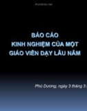 Báo cáo kinh nghiệp của một giáo viên dạy lâu năm