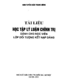 Tài liệu học tập lý luận chính trị dành cho học viên lớp đối tượng kết hợp Đảng: Phần 1