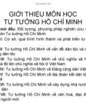 Bài giảng Tư tưởng Hồ Chí Minh: Chương mở đầu - ĐH Kinh tế