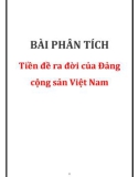 Bài Phân tích tiền đề ra đời của Đảng cộng sản Việt Nam