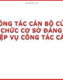 Bài giảng Lý luận và nghiệp vụ công tác Đảng - Bài 10: Công tác cán bộ của tổ chức cơ sở Đảng và nghiệp vụ công tác cán bộ