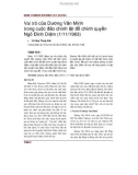 Vai trò của Dương Văn Minh trong cuộc đảo chính lật đổ chính quyền Ngô Đình Diệm (1/11/1963)