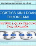 LOGISTICS KINH DOANH THƯƠNG MẠI CHƯƠNG 4. QUẢN TRỊ CUNG ỨNG HÀNG HÓA