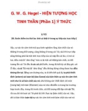 G. W. G. Hegel - HIỆN TƯỢNG HỌC TINH THẦN [Phần 1]: Ý THỨC_3