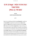 G. W. G. Hegel - HIỆN TƯỢNG HỌC TINH THẦN [Phần 2]: TRI GIÁC_1