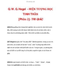 G. W. G. Hegel - HIỆN TƯỢNG HỌC TINH THẦN [Phần 2]: TRI GIÁC_5