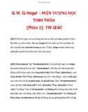 G. W. G. Hegel - HIỆN TƯỢNG HỌC TINH THẦN [Phần 2]: TRI GIÁC_6