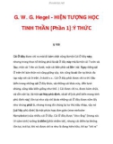 G. W. G. Hegel - HIỆN TƯỢNG HỌC TINH THẦN [Phần 1]: Ý THỨC_4