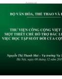 Bài giảng Thư viện công cộng Việt Nam một thiết chế hỗ trợ đắc lực cho việc học tập suốt đời của cộng đồng