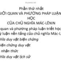 Bài giảng Những nguyên lý cơ bản Mác - Lênin: Chương 1 - Ths. Lại Văn Nam