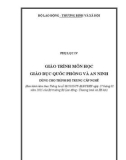 Giáo trình Giáo dục quốc phòng và an ninh (Trình độ: Trung cấp nghề) - Bộ Lao động - Thương binh và Xã hội