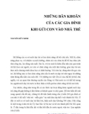 Những băn khoăn của các gia đình khi gửi con vào nhà trẻ - Nguyễn Hữu Minh