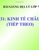 Bài giảng Địa lý 7 bài 31: Kinh tế châu Phi (tiếp theo)