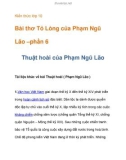 Kiến thức lớp 10 Bài thơ Tỏ Lòng của Phạm Ngũ Lão