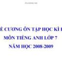 Bài giảng Đề cương ôn tập học kì 2 môn Tiếng Anh lớp 7 năm học 2008 - 2009