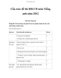 Cấu trúc đề thi ĐH-CĐ môn Tiếng anh năm 2012