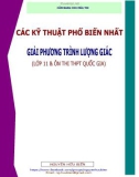 Cẩm nang cho mùa thi: Các kỹ thuật phổ biến nhất giải phương trình lượng giác - Nguyễn Hữu Biển