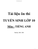 Tài liệu ôn thi tuyển sinh lớp 10 môn Tiếng Anh