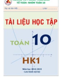 Tài liệu học tập môn: Toán lớp 10 - Học kỳ 1