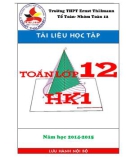 Tài liệu học tập môn: Toán lớp 12 - Học kỳ 1