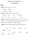 ĐỀ ÔN LUYỆN THI HỌC KỲ I MÔN HÓA HỌC NĂM 2009-2010 TRƯỜNG THPT PHAN ĐĂNG LƯU