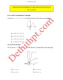Bài tập trắc nghiệm nhận dạng đồ thị hàm số và một số bài toán liên quan