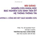 Bài giảng Phương pháp nghiên cứu khoa học (Bậc Tiến sỹ): Chương 3 - Hà Quang Thụy