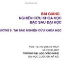 Bài giảng Phương pháp nghiên cứu khoa học (Bậc Thạc sỹ): Chương 0 - Hà Quang Thụy