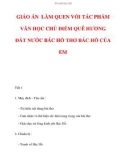 GIÁO ÁN LÀM QUEN VỚI TÁC PHẨM VĂN HỌC CHỦ ĐIỂM QUÊ HƯƠNG ĐẤT NƯỚC BÁC HỒ THƠ BÁC HỒ CỦA EM