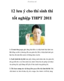 12 lưu ý cho thí sinh thi tốt nghiệp THPT