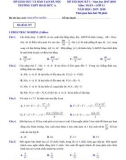 Đề kiểm tra học kì 1 môn Toán lớp 11 năm học 2017-2018 – Trường THPT Hoài Đức A (Mã đề 357)