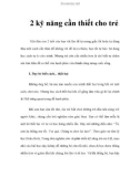 2 kỹ năng cần thiết cho trẻ