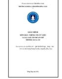 Giáo trình Thông tin tư liệu (Nghề: Văn thư lưu trữ - Trung cấp) - Trường Cao đẳng Cộng đồng Đồng Tháp