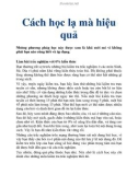 Cách học lạ mà hiệu quả