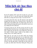 Môn lịch sử: học theo chủ đề