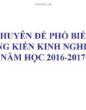 Chuyên đề phổ biến sáng kiến kinh nghiệm năm học 2016-2017