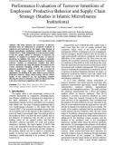 Performance evaluation of turnover intentions of employees' productive behavior and supply chain strategy (studies in islamic microfinance institutions)