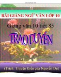 Bài giảng Ngữ văn 10: Trao duyên