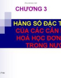 Bài giảng Hằng số đặc trưng của các cân bằng hóa học đơn giản trong nước